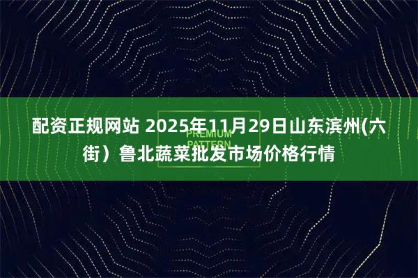 配资正规网站 2025年11月29日山东滨州(六街）鲁北蔬菜批发市场价格行情